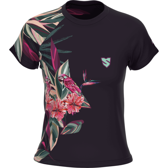 DAMEN LOCKERES TECHNISCHES SHIRT MIT KURZEM ÄRMEL
